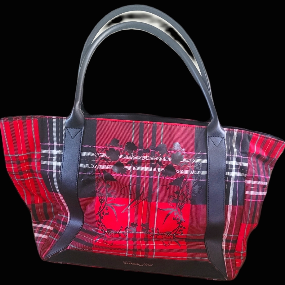 Victoria Secret Plaid Tote Bag NWT